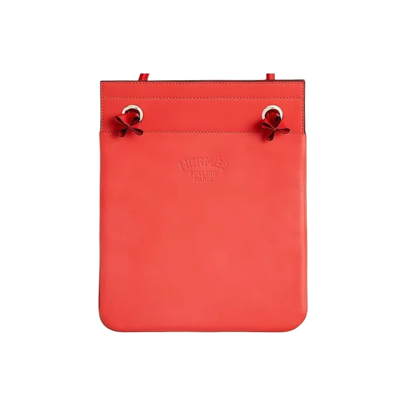 HERMES Aline Milo Lambskin Swift Calfskin Shoulder Bag Crossbody Bag Mini Women's Red-1