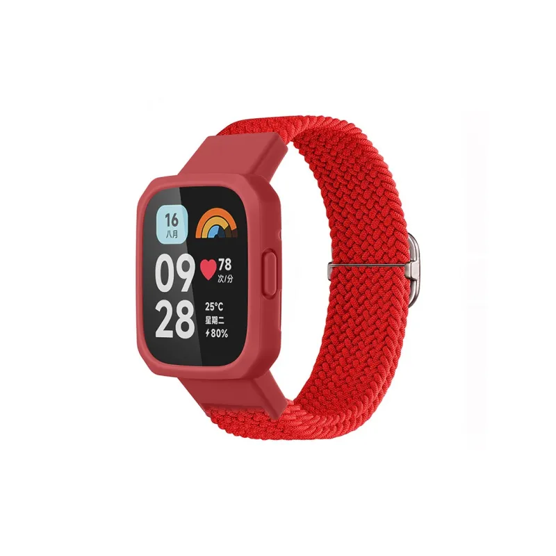 ZHENGGUANG Watch Band Red Beige Compatibility Fabric Material-9