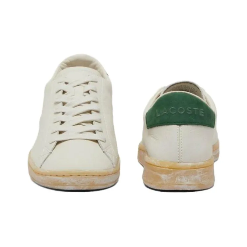 LACOSTE Carnaby Set Low Top Skateboard Shoes Men's White Green-3