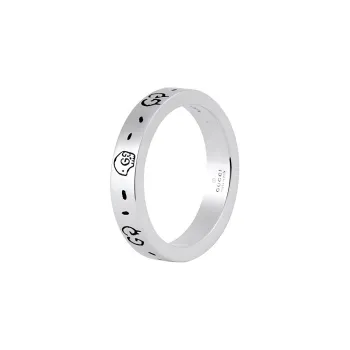 GUCCI 2000 2015 Sterling Gg Ghost Costume Ring