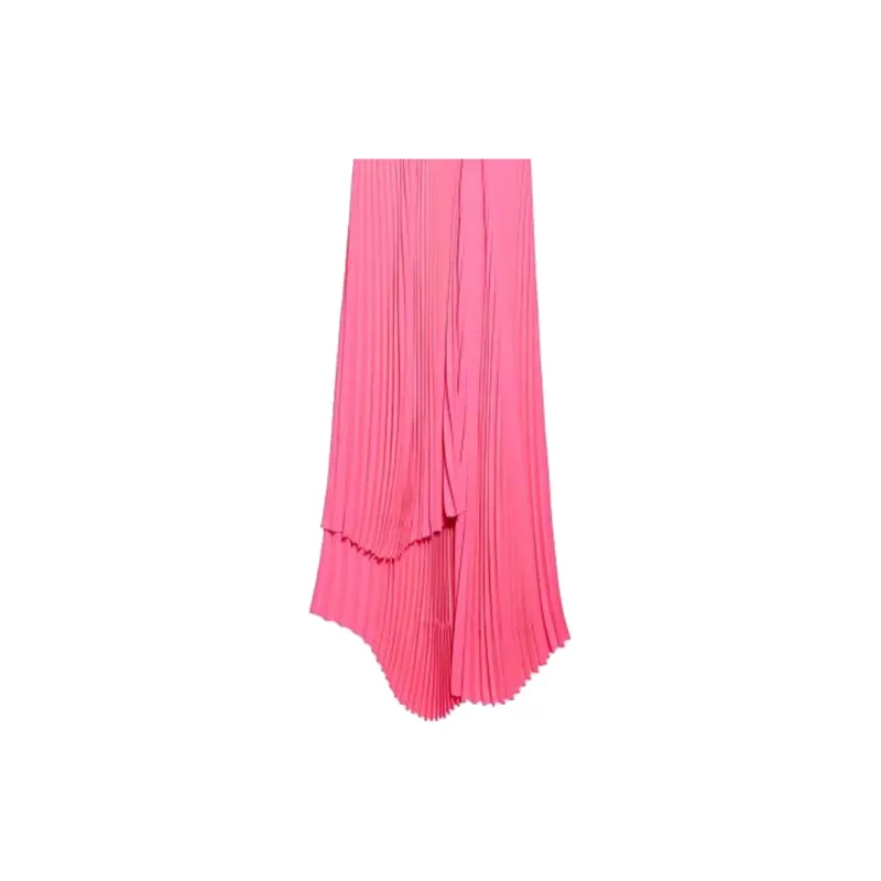 Balenciaga Assymetric Pleated Midi Skirt 'Fluo Pink'-5