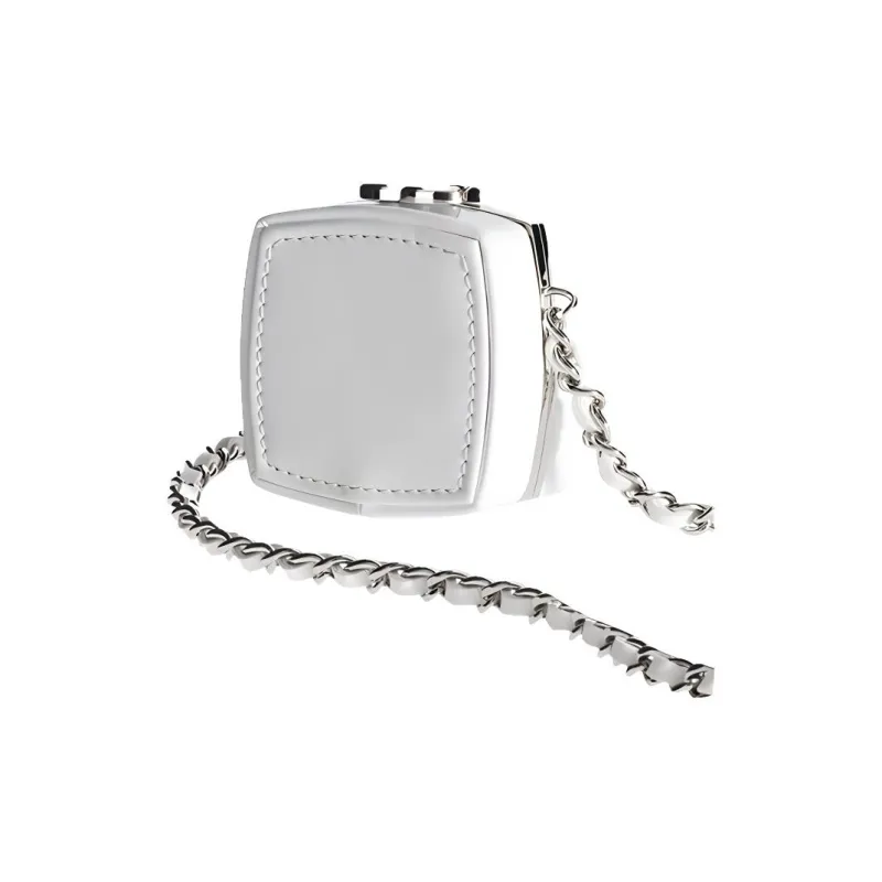 CHANEL 21K Winter Sheepskin Shoulder Bag, Crossbody Bag Mini Women's Silver/White-3