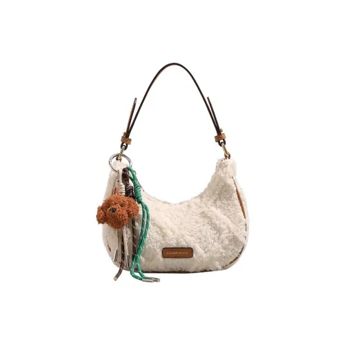 PAYOT Plush One Shoulder Handbags Regular Women's Ecru