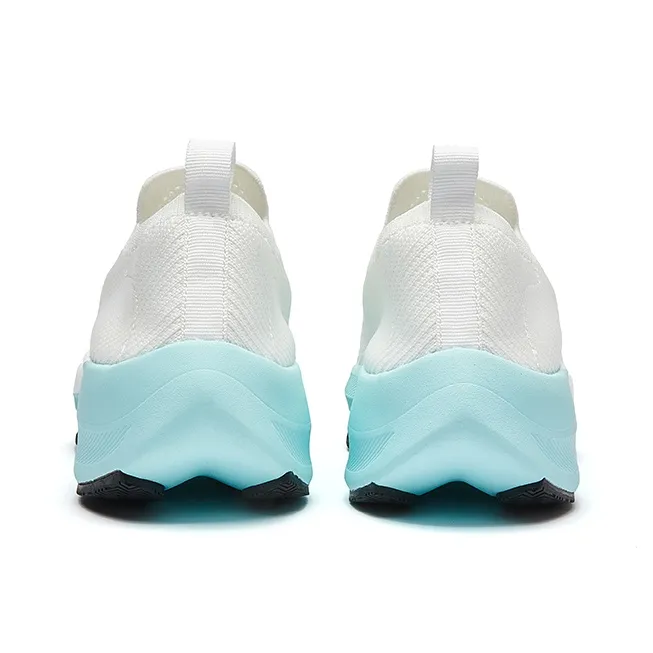 VOIT Cushioning, Slip Resistant, And Abrasion Resistant Low Top Running Shoes Unisex White Blue-4