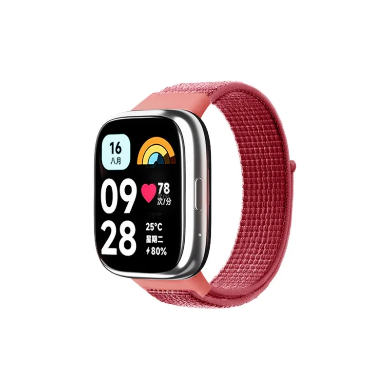 ZHENGGUANG Watch Band Apple Red Beige Compatibility Nylon Material-9
