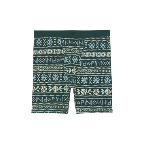 Victoria's Secret PINK Thermal Boxer Brief / Deep Forest Fair Isle Underpants Women's 1 Pack Deep Forest