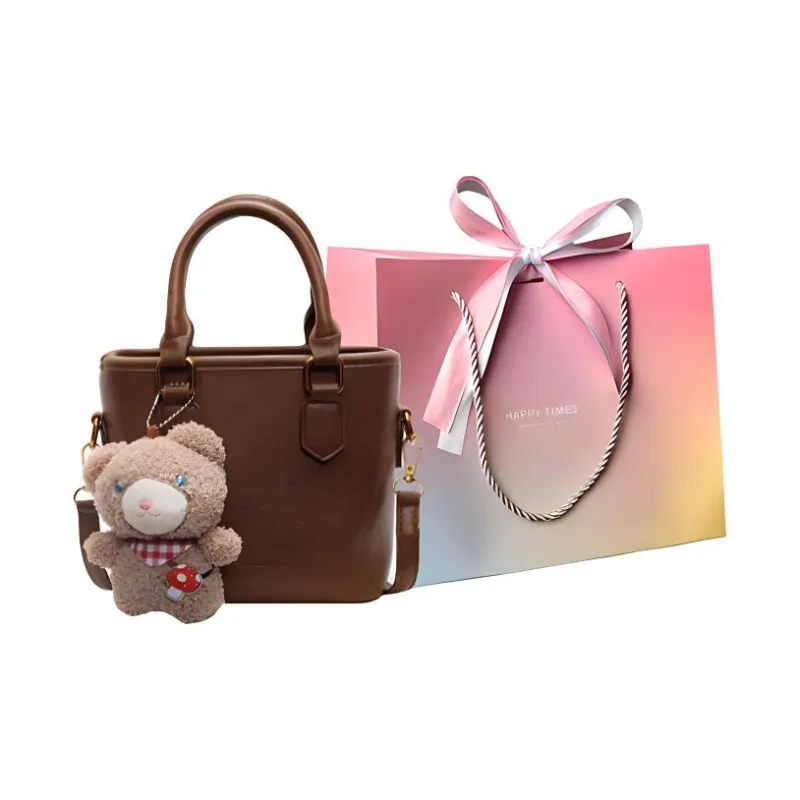 Yalu PU Handbag Regular Women's Ecru/Black/Brown/Coffee-5