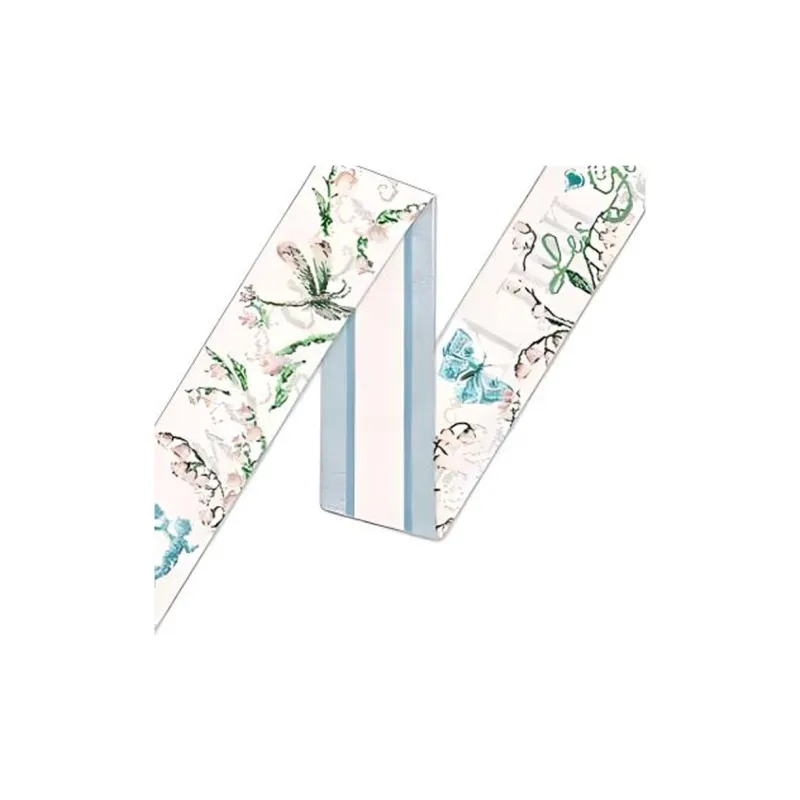 DIOR Mulberry Silk Scarves Women's Light Blue-1