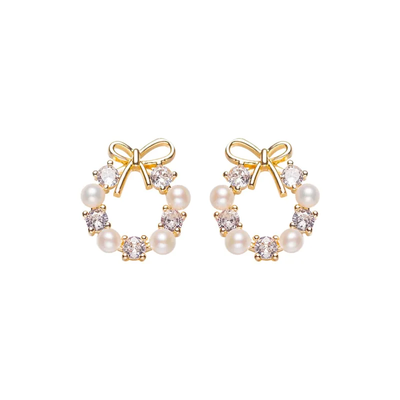 ZHENZHUAOMI Freshwater Pearl Stud Earrings Women's-0