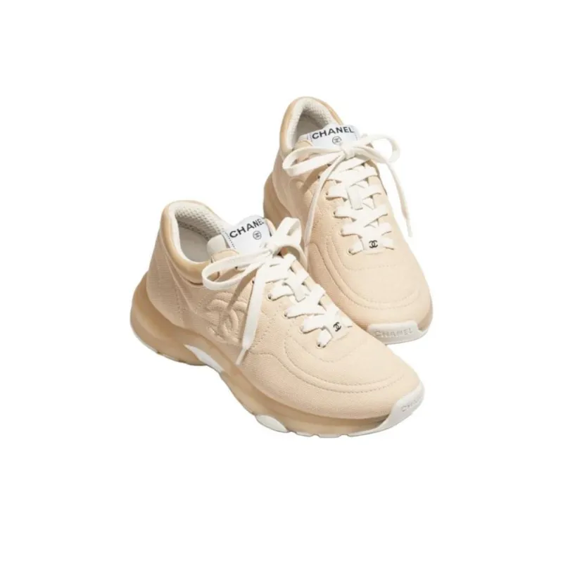 CHANEL Low Top Casual Shoes Women's Beige-2