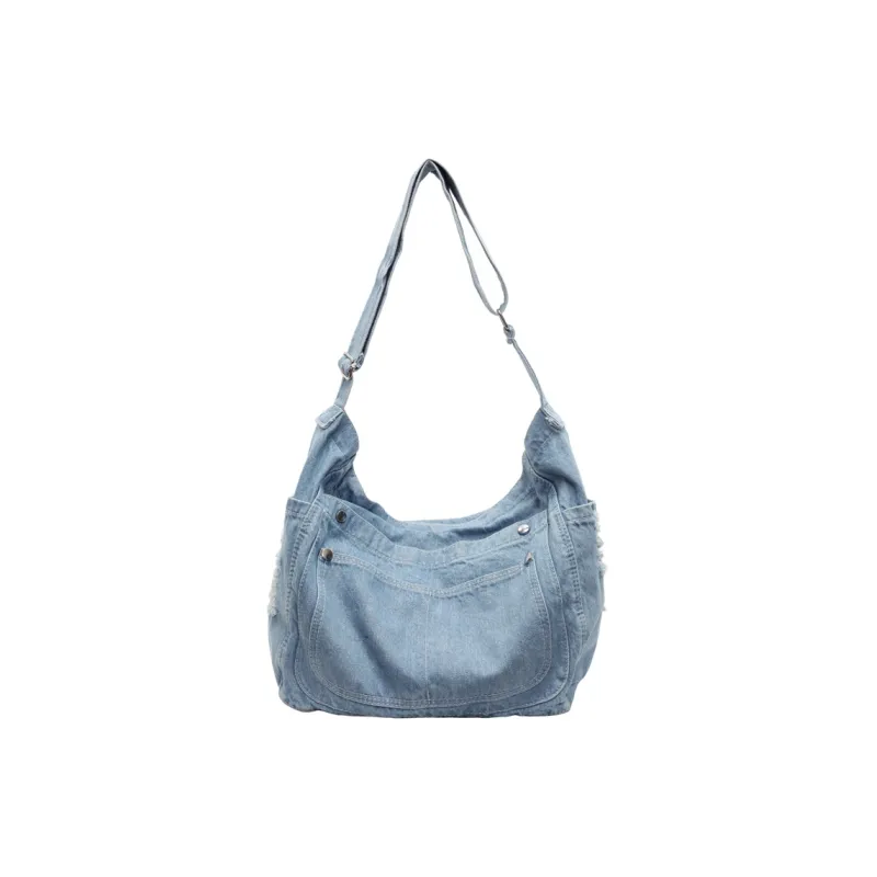 Yalu Denim Tote Large Capacity Underarm Crossbody Bag, Shoulder Bag Regular Women's Multicolor-2