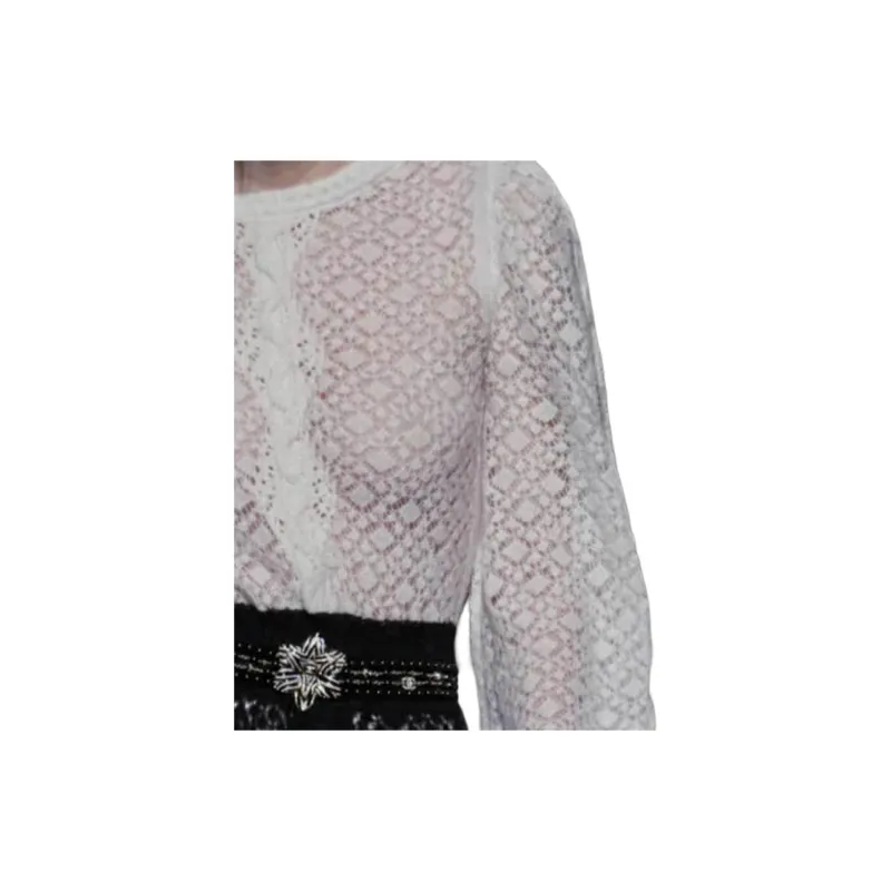 CHANEL 23 Fall Winter Long Sleeved Dress Women's Black White-4