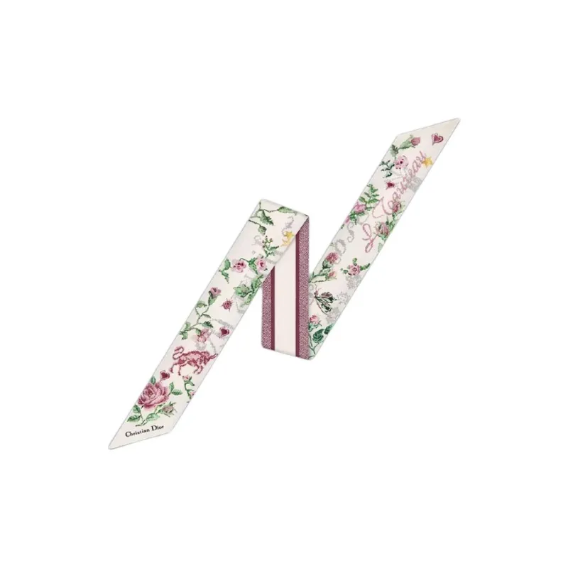 DIOR Mulberry Silk Scarves Women's Burgundy-0