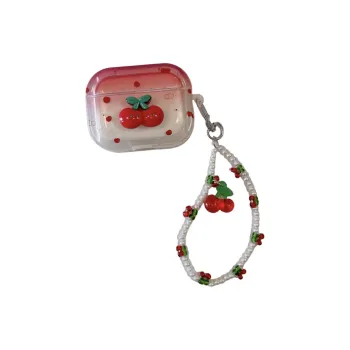 Baohuguang Compatible With AirPods 2/1/pro TPU Ins Gradient Gradient 3D Effect Cherry Headphone Cases