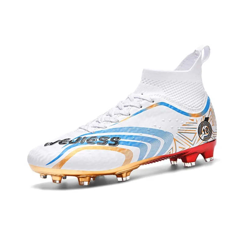 CAMKIDS Slip Resistant Anti Kick Lightweight Cushioning Support High Top Kids' Soccer Shoes Teenagers-2