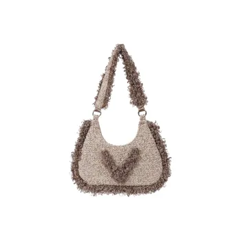 REBIRTH Eco Friendly Circle Terry Handbag, Shoulder Bag Regular Women's Khaki, Gray