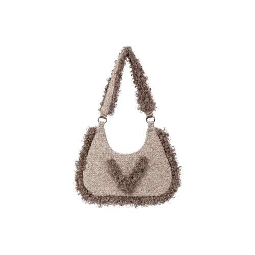 REBIRTH Eco Friendly Circle Terry Handbag, Shoulder Bag Regular Women's Khaki, Gray