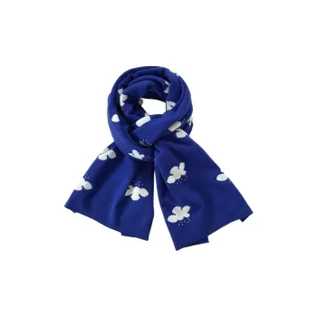 PISHUSHU Polyester Knit Scarves Unisex Dusty Blue Khaki Forest Green Klein Blue Ink Black