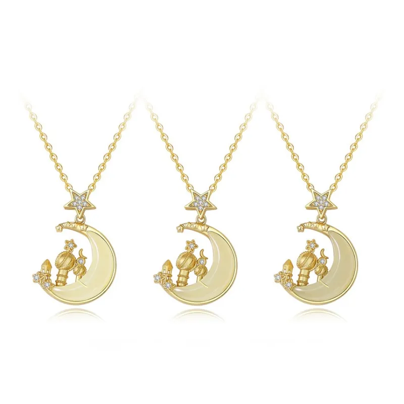WEITIANXUAN Hetian Jade Necklaces White Jade/Pale Greenish White Jade Unisex-6