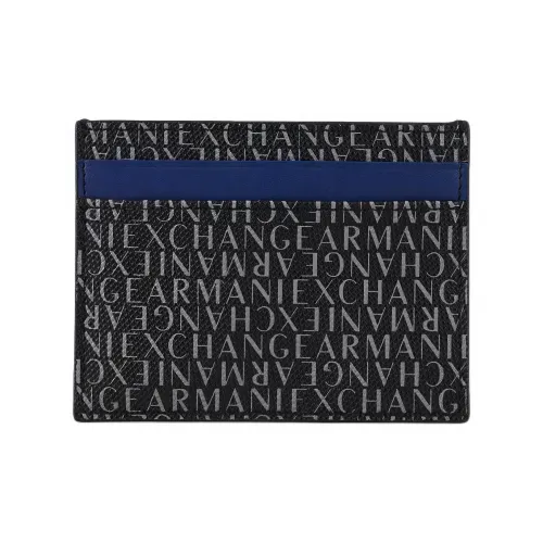 ARMANI EXCHANGEAE Genuine Leather Card Holder Men's Black & Blue