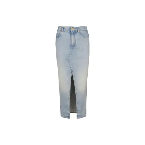 BALMAIN Denim Midi Skirt