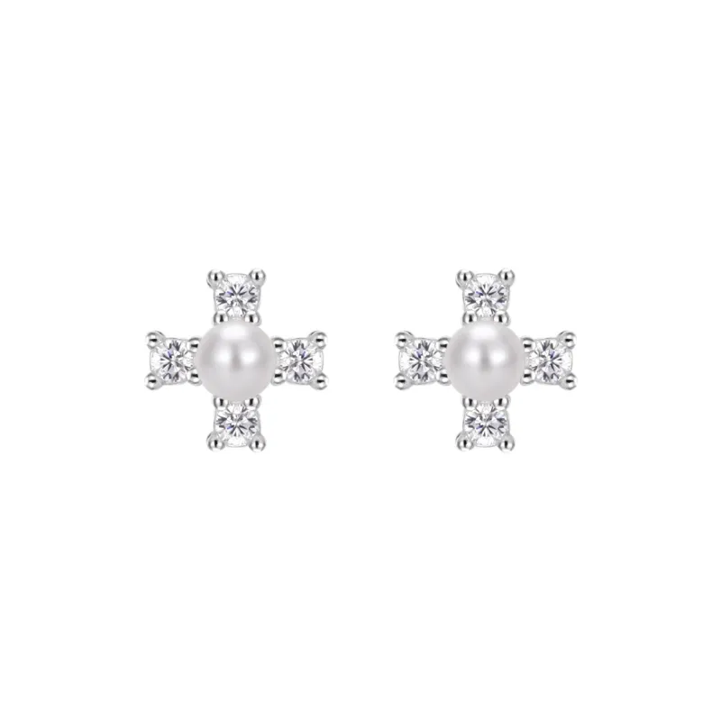 Hi There S999 Silver Stud Earrings Women's-0
