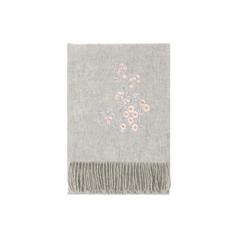 Shanghai Story Sheep Wool Knit Scarves Women's Sandalwood 5 Colors To Choose From-6