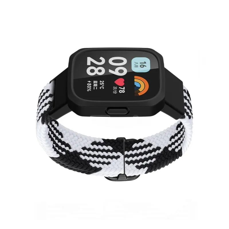 ZHENGGUANG Watch Band Red Beige Compatibility Fabric Material-19