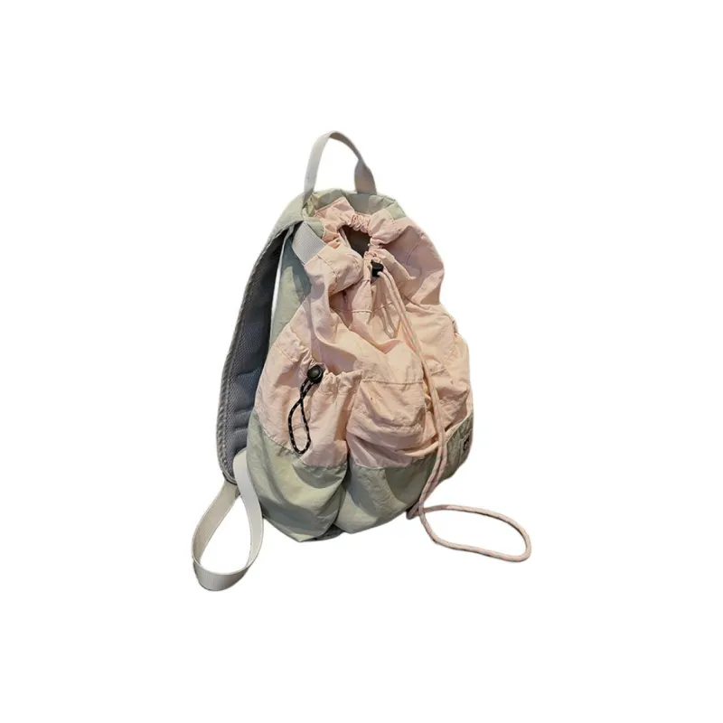 Morellybear Fabric Backpack Regular Women's Green With Pink/Black-2