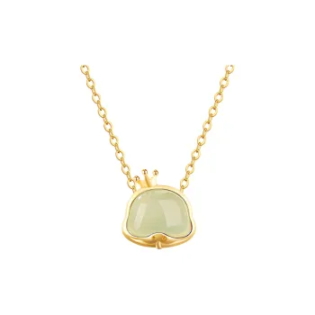 ALLOVE Hetian Jade Necklaces Pale Greenish White Jade Women's