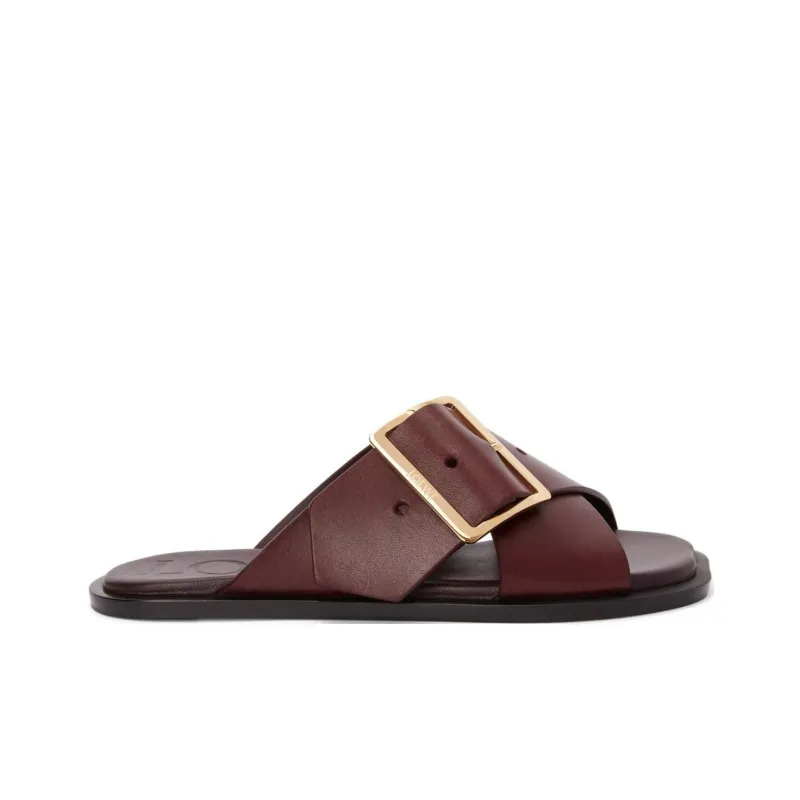 LOEWE Petal Slide Slippers Women's Burgundy-1