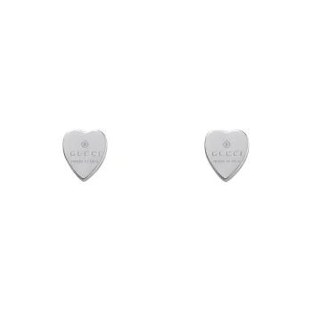 GUCCI Trademark Heart Stud Earrings