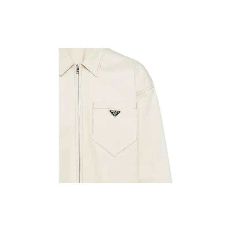 PRADA SS23 Denim Jacket Men's Beige-4