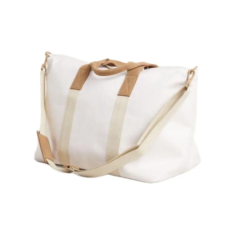ZARA Linen Travel Bag Women's Light Beige Yellow-2