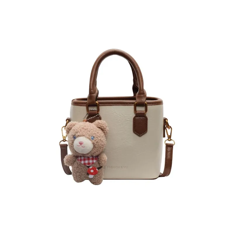 Yalu PU Handbag Regular Women's Ecru/Black/Brown/Coffee-1