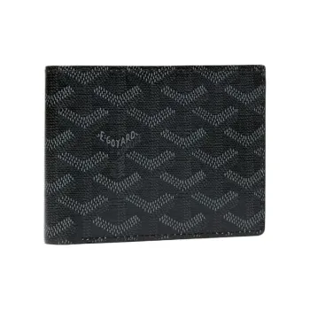 GOYARD Victoire Canvas With Calfskin Wallet Unisex Space Black