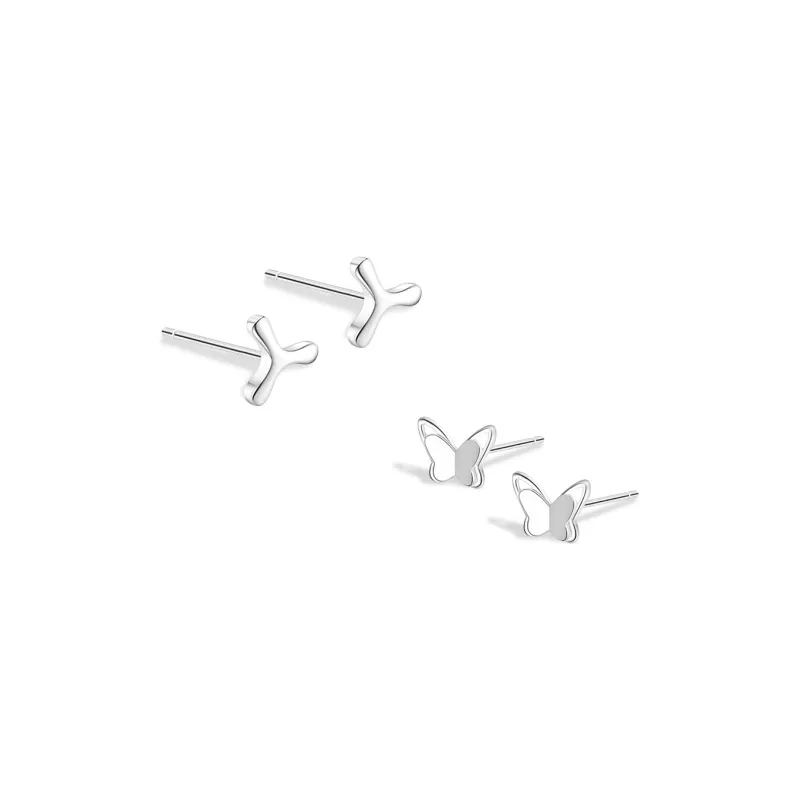 BLANK IN BLANK Sterling Silver Stud Earrings Women's Birthday Gift Girl-0