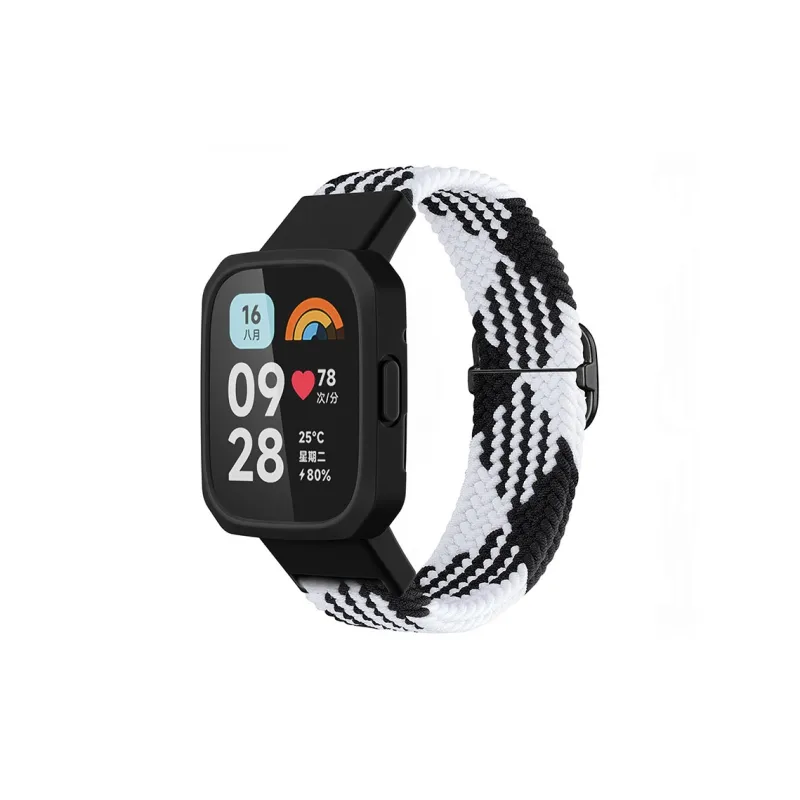 ZHENGGUANG Watch Band Red Beige Compatibility Fabric Material-18