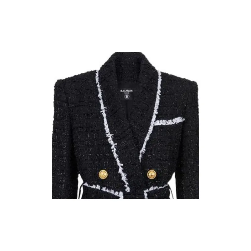 BALMAIN Trench Coat Women's Black-1
