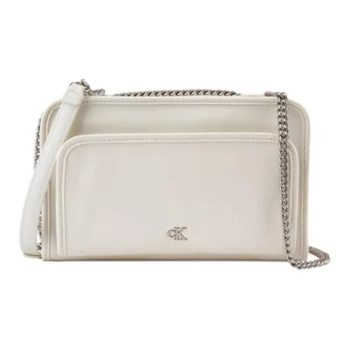 CALVIN KLEIN Synthetic Material Camera Bag, Crossbody Bag, Shoulder Bag Medium Size Women's Cow Ivory
