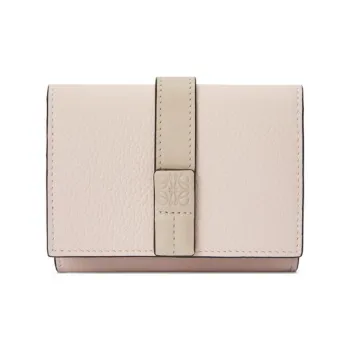 LOEWE Grained Calfskin Wallet Women's Sandalwood Pink With Light Oatmeal