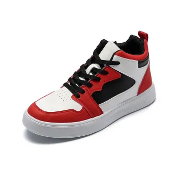 MCKP Slip Resistant High Top Vintage Basketball Shoes Men's White Red