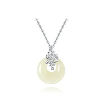 WEITIANXUAN Hetian Jade Necklaces White Jade/Pale Greenish White Jade Unisex