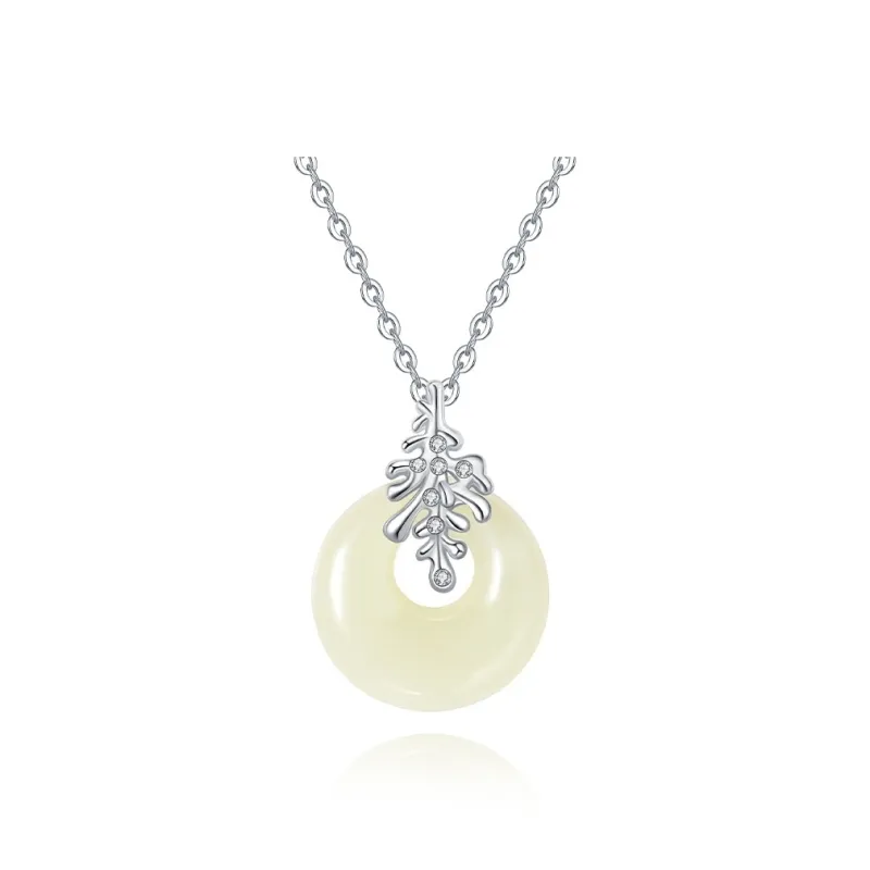 WEITIANXUAN Hetian Jade Necklaces White Jade/Pale Greenish White Jade Unisex-0