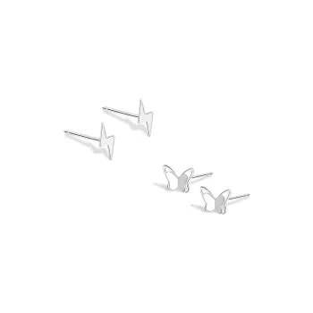 BLANK IN BLANK Sterling Silver Stud Earrings Women's Couple Bestie Female Friend Girl Birthday