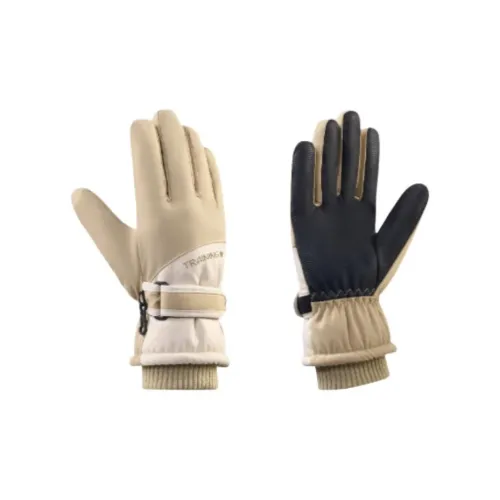 361° Polyester, Acrylic, Elastane, Polyurethane Gloves Women's Beige With Light Blue/Pink With Beige/Khaki With Beige