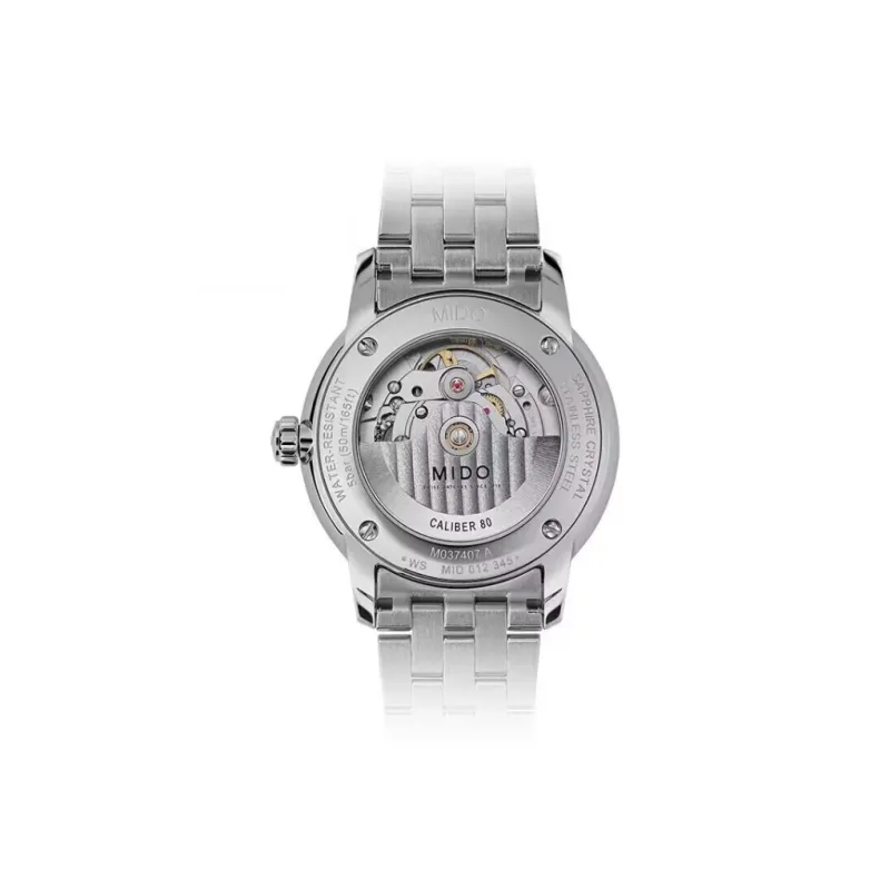 MIDO Belem Cereli Series Couple's Watch Automatic Mechanical Movement Unisex Watch 38 Silver Dial Steel Case-5