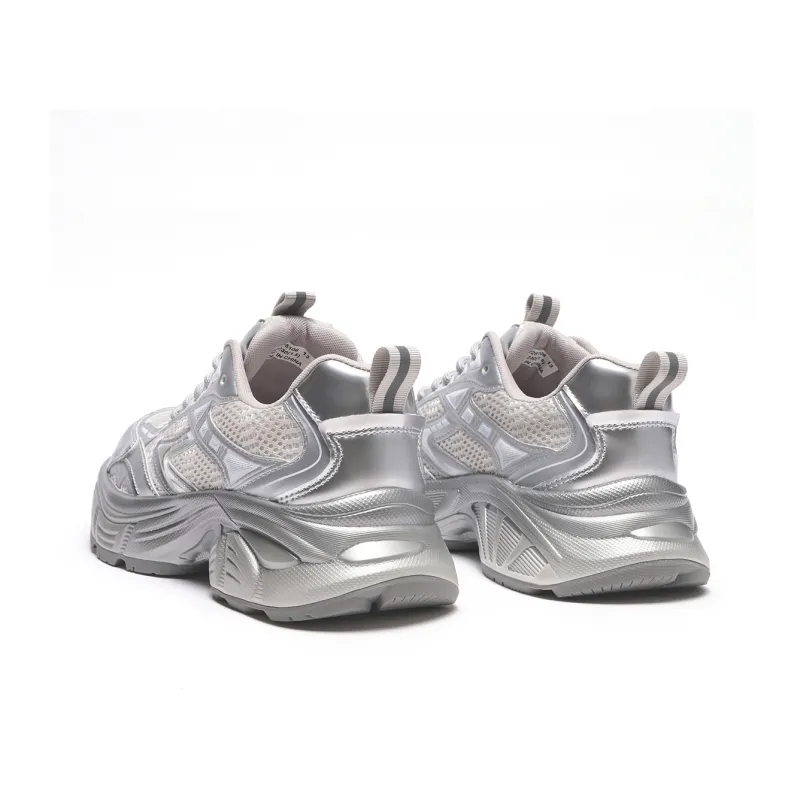Hotwind Millennium Galaxy Series Abrasion Resistant Breathable Low Top Chunky Sneakers Women's Liquid Silver-2