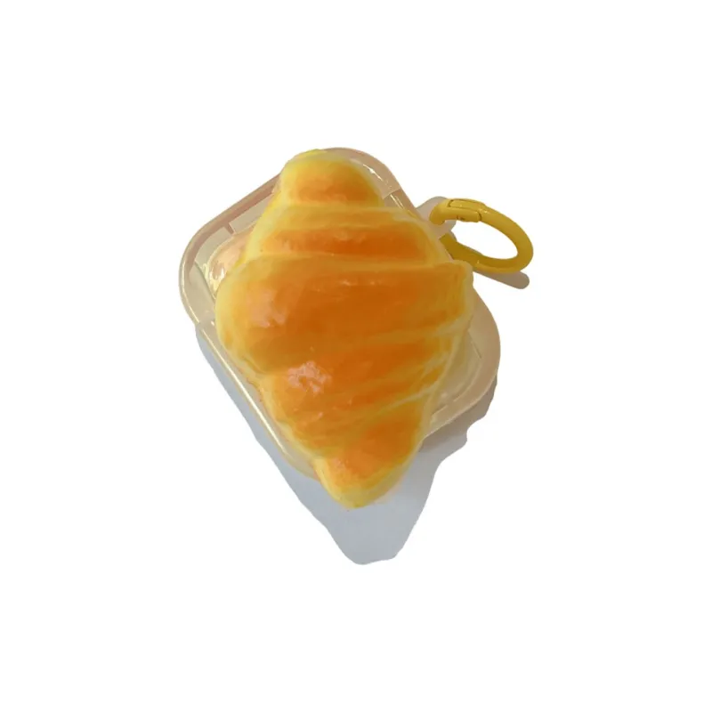 Baohuguang Compatible With AirPods 2/1/pro TPU Creative Cartoon 3D Effect Croissant Bag Headphone Cases-1