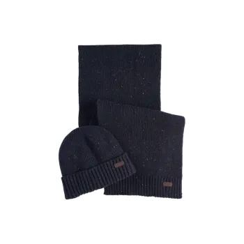 BARBOUR Acrylic Knit Scarves Unisex Marine Blue